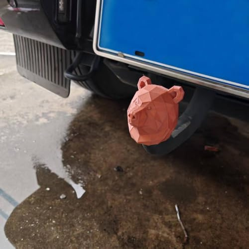 Anhängerkupplungskappe mit 3D-gedrucktem Muster für Anhängerkupplung Kugelabdeckung zur Aufrechterhaltung des Empfängerrohrzustands (braun)