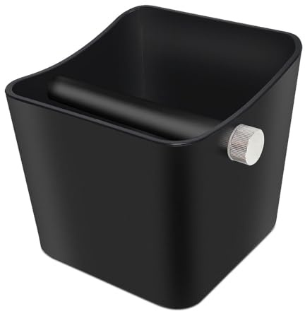 Delerke Caja de café expreso ABS con barra extraíble que absorbe los golpes y parte inferior antideslizante, accesorios para máquina espresso (negro B)