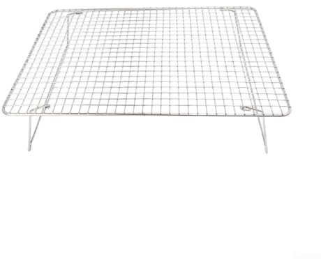 Feeshoppher Stainless Steel 3 Tier Stackable Cooling Rack Set for Baking Cakes Cookies and Bread with 304 Grade Construction Grid Design for Airflow Space Saving Storage Smooth Edge Fini(Single-layer)