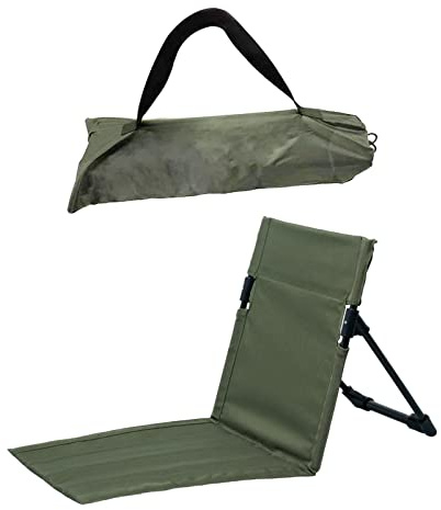 Okiyakusama Silla de Playa con Respaldo, Asiento Acolchado Plegable para Senderismo Y Trekking en El Jardín.