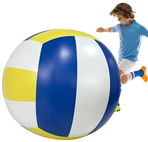 RNPKZ Bolas de playa de 100 cm de diámetro grandes, gigante inflable, bola gigante inflable de goma resistente, inflable con bomba de mano, juguete extra grande para interior y exterior