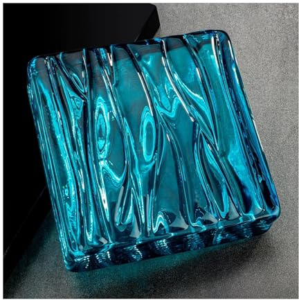 Glasblock för skiljeväggar, klara kristallklossar för rumsavdelare, dekorativa byggstenar 5,9 x 5,9 x 1,9 tum