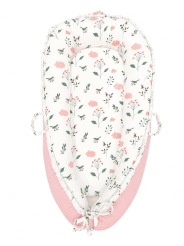 LADIDA Baby Nest Pod 100% Cotton, Soft Breathable & Washable (Pink) | Ideal for infants aged 0–12 months, wraparound design delivers a cosy space for little boys and girls indoors