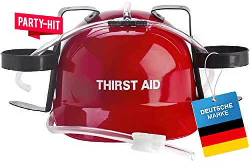 GOODS+GADGETS Drinking Helmet Drinks Helmet; Construction Worker Helmet with Drinking System Drink Holder; Party Accessory with Can Holder Gadget Joke Item