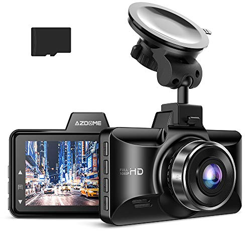 AZDOME M01 Pro Dashcam Auto Vorne Hinten 1080P FHD Autokamera mit 64GB SD Karte, Dual Auto Kamera mit Parküberwachung, Super Nachtsicht, 150° Weitwinkel, G-Sensor, Loop-Aufnahme