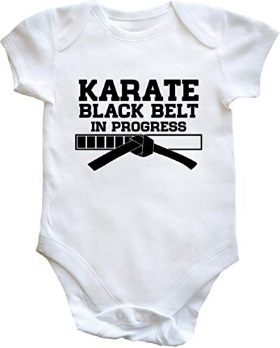 Hippowarehouse Karate Black Belt in Progress baby vest bodysuit (short sleeve) boys girls