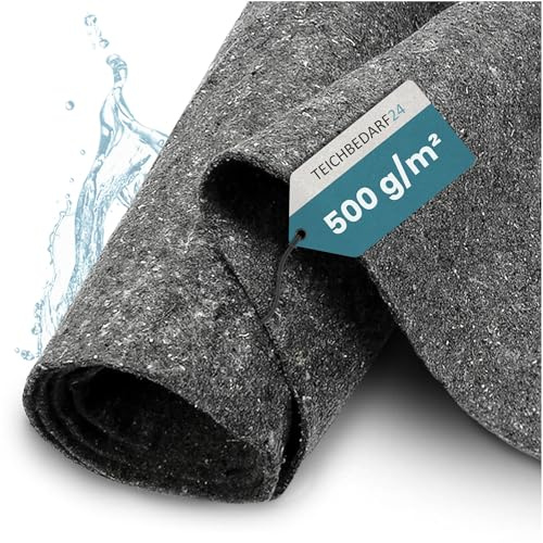 TeichVision – Teichvlies 500g - Vlies für Teich & Pool 4 m x 2 m | Schutzvlies als Poolunterlage - Bodenvlies Pool in grau