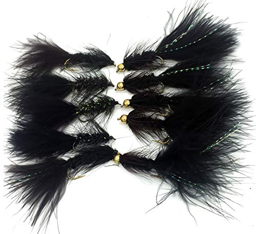 Fliegenfischen Woll-Bugger-Set, Perlenkopf und ohne Perlenkopf, 16 Fliegen, Größen 8–12#181