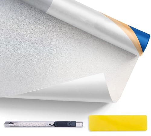 Simple Fix Fensterfolie 90 x 300 cm - Sichtschutzfolie Fenster Folie, Isolierfolie - Fensterfolie Blickdicht Selbsthaftend - Matt