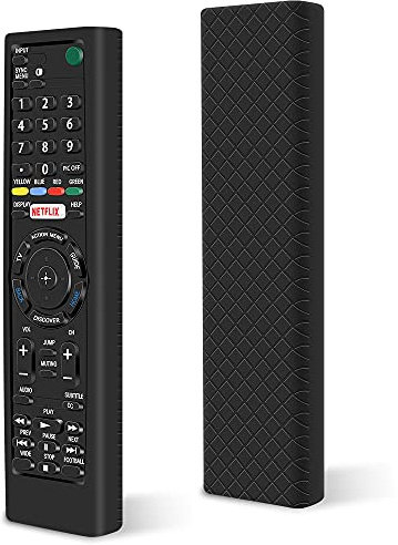 Funda de Silicona para Mando Sony Bravia RMT-TX100D / RMT-TX200E / RMT-TX300E [Antideslizante] Carcasa de Protectora Compatible con Mando TV Sony (Negro)