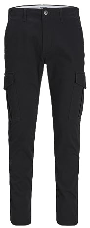 JACK & JONES Homme Jpstace Jjtucker AMA Noos Pantalon Cargo, Noir, 32 EU