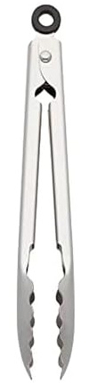 KitchenAid Gourmet - Pinze da portata in acciaio INOX con gancio e chiusura sicura, 20 cm, in acciaio inox