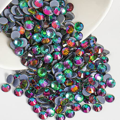 Beadsland Hotfix Strasssteine für textilien,Grüner Vulkan,SS10/2880pcs | Grüne Strasssteine,2.7-2.9mm,Glasmaterial,für Kleidung,Kunsthandwerk,Basteln Dekoration