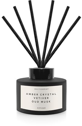 Environment Inspired by Designer Perfume BR540 Reed Diffuser, 200ml Luxury Scented Aromatherapy (Amber Crystal | Vetiver | Oud Musk) Reed Diffusers for Home, Diffusing Oil, Home Fragrance Products