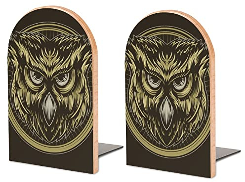 Packung Mit 2 Buchstützen Eule Rutschfester Bücherständer Aus Holz Bücherregal Bücherhalter Für Home Desk Office Library