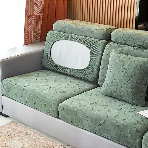 KYJSW 1 Pezzo Copriseduta Divano Elasticizzato Jacquard Lavabile Fodera per Cuscino Alta qualità Universale Antiscivolo Copricuscino Divano (Verde,Coprischienale M)