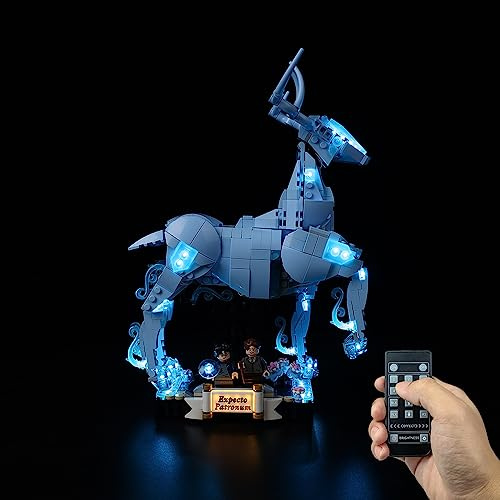 Kyglaring Licht Kompatibel mit Lego Harry Potter Expecto Patronum 76414 Bausteine, Fernbedienungs Beleuchtungszubehör für das Lego Modellset 76414 (Kein Modell)