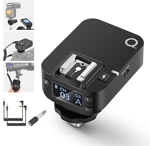 NEEWER QR 2.4G Wireless Flash Receiver for NEEWER QPRO-C, QPRO-N, QPRO-S Triggers, Single Contact With 2.5mm Sync Port, Hot Shoes, 1/4 Thread, Compatible with Godox Yongnuo NEEWER Vision4 S101 NW700