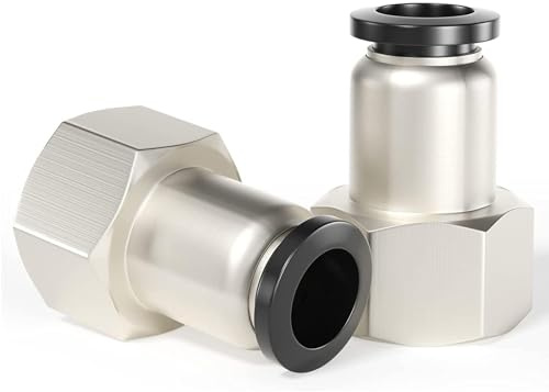 TAILONZ PNEUMATIC Racores de conexión a presión hembra rectos de 4 mm de diámetro exterior x rosca BSP de 1/8 pulgadas PCF4-01(Pack de 10)