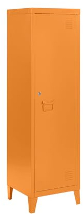 MMT Furniture Designs Ltd Schließfach, Metall, schmaler Schrank in Orange, Gelb, Blau, Weiß, Grau, abschließbarer Schrank, Aufbewahrung, Reinigung, Schuhschrank, eintürig, Kleiderschrank, industrielle