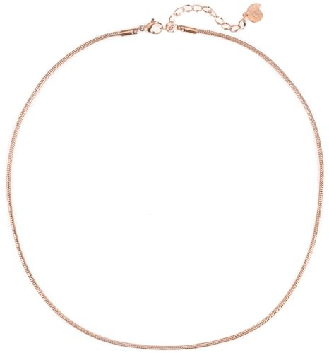 Happiness Boutique Damen Runde Schlangenkette | Elegante Basis Kette ohne Anhänger | Wasserfeste Edelstahl-Kette in Gold - Rosegold, Silber