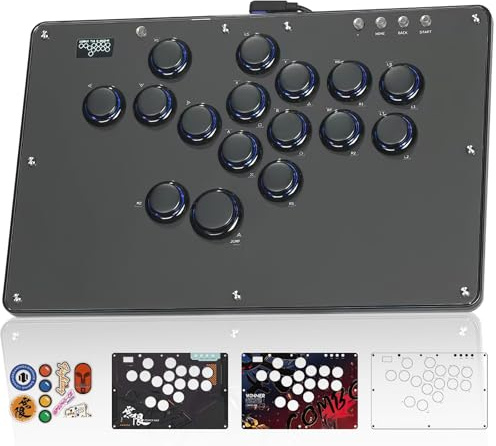 Sehawei Arcade Stick U16 All-Button Gamerfinger für Ps4/PC/Ps3/Switch/Steam | Haute 42 Arcade Controller, Street Fight Game Keyboard,Supports Hot Swap & SOCD,mit Custom RGB & Turbo Funktionen,