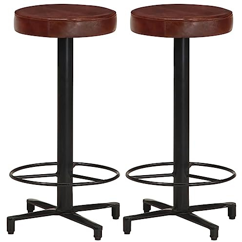 WEMYUFURN Barhocker 2 STK. 66 cm Echtleder, Tresenhocke, Stehhocker, Barstuhl für Zuhause oder Gewerbe