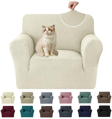 Ystyle Stretch Couchüberzüge 1 Sitzer Mit Armlehne, Beige | Sessel Überzug Antirutsch, Universal Sofa Cover, Durable Waschbar Couch Bezug, Kratzfester Sofahusse Für Haustiere
