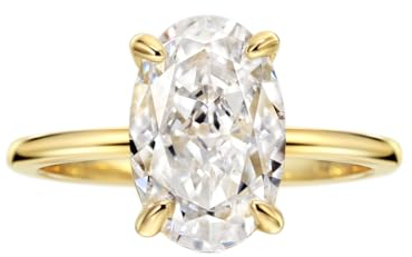 Michooyel Ringe für Damen, Verlobungsringe mit 18 Karat vergoldetem 4ct Oval Zirkonia, Versprechen Ring, Eheringe aus Sterlingsilber Gold