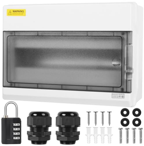 XINYIELE Outdoor Circuit Breaker Box,Power Distribution Box,Circuit Breaker Panels,Sub Panel Breaker Box, Electrical Panel Box with Clear Cover, Bus Bars and DIN Rail for Indoor and Outdoor(SH-15WAY)