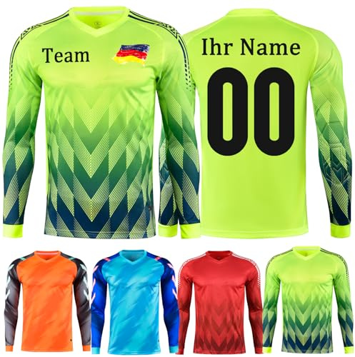 KILUZARNO Torwarttrikots mit Namen Nummer Personalisiert Torwarttrikot Set mit Team Logo