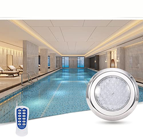 LGJEGD RGB LED-Schwimmbadbeleuchtung, 45W Edelstahl Wandaufsatz IP68 12V AC Steuerung Teichbeleuchtung