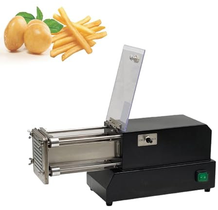 WHYYDSS 200W Electric French Fry Cutter, Electric Potato Cutter, Vegetable Cutter with 8/10/12mm Blades, for Household Kitchen Restaurant,Black