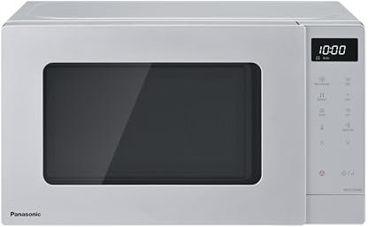 Panasonic NN-ST23QMBPQ 20L Solo Microwave Oven with Glass Tray, 800W, Auto Defrost, 8 Auto Programmes, LED Display, 5 Power Settings, Digital Timer, Silver