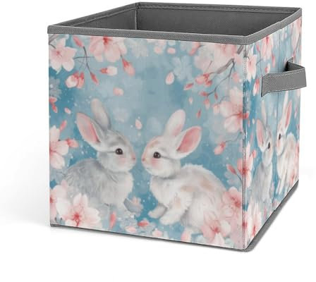 GFLFMXZW Aufbewahrungskörbe mit zartem Blumenmuster, Schrank-Organizer-System, faltbare Aufbewahrungswürfel mit Griffen, Spielzeugbox, Kleideraufbewahrungskorb, große Kapazität, Aufbewahrungsboxen für