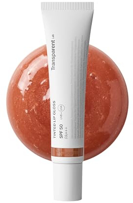 Transparent Lab Tinted Lipgloss Terracotta 15 ml – Baume à lèvres teinté SPF50, à l'acide hyaluronique et aux peptides volumateurs, hydratation, brillance naturelle et protection solaire élevée