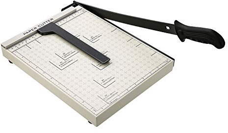 A4 Paper Cutter Professional Lever Cutter 47 cm Metal Cutter 32 x 25 x 3 cm Rotary Cutter Photo Cutter for School and Office White