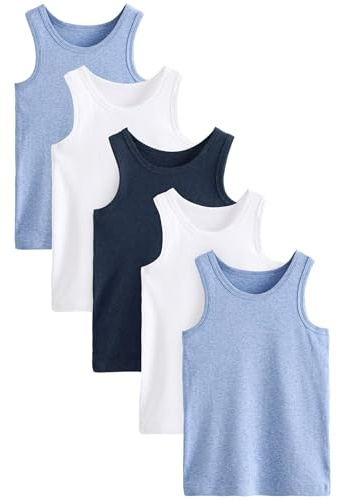 NEXT Niños Pack de 5 camisetas sin mangas Azul 7 Años-8 Años