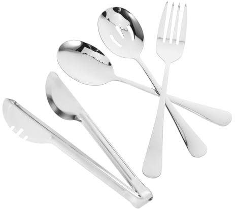 TOPBATHY Utensili Da Portata in Inox Forchetta e Per Buffet Set Utensili Riutilizzabili Per Feste e Ristoranti Da Portata Per Memorabili