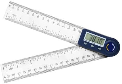 KWWEWEB 1 transportador de ángulos Digital, Regla de ángulos de 7 pulgadas/200 mm, Herramienta de medición de ángulos goniómetro for carpintería(0-300mm Widen)