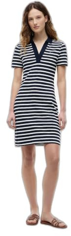 Tommy Hilfiger Dam Slim Open Nk Poloklänning Ss Ww0Ww42567, Blå, S