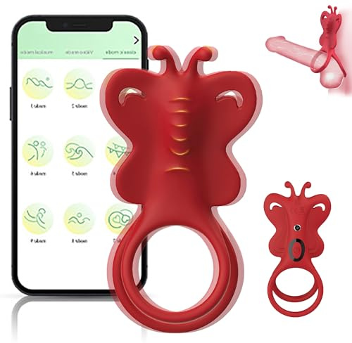 ZWFUN Penisring Vibrator mit Klitoris Stimulator und 9 Modi APP Sexspielzeug für Paare Vibrations Cockring für Männer Penis Ring Vibrator für Sex Paarvibrator Penisvibrator Sextoy für Erwachsene