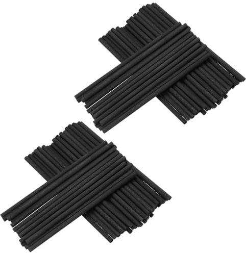 PATIKIL 100 Varillas De Madera De 1/5 X 6 Sin Acabar Para Manualidades Palos Para Proyectos DIY Flores Pasteles Varillas De Madera Dura Color Negro