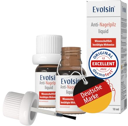 Evolsin® Anti Nagelpilz Liquid Doppelpack 2x10ml | Wissenschaftlich bestätigte Wirkweise, Geeignet für Diabetiker, Medizinprodukt, Für Füsse und Hände