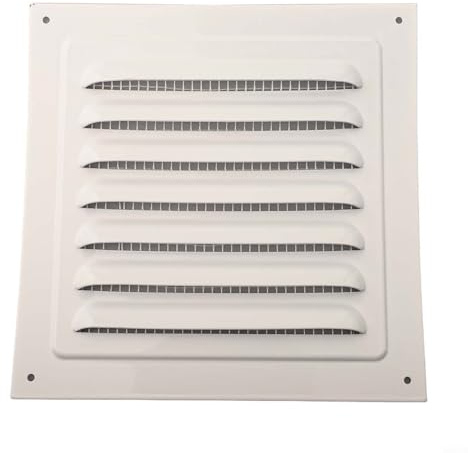 Griglia di ventilazione quadrata in metallo con rete di nylon per condotti a parete o soffitto, protegge i condotti di ventilazione dai detriti (165 x 165 mm)