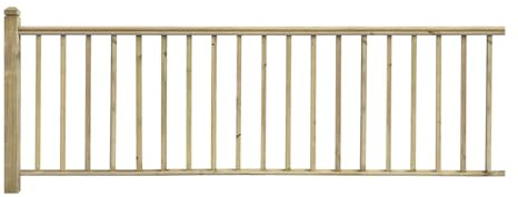 eDecks Handrail System Decking Starter Kit - Pressure Treated Softwood Timber - 3.08m - Colonial Newels & Spindles - Fence Panel Balustrade Set for Outdoor Garden Patio Landscaping