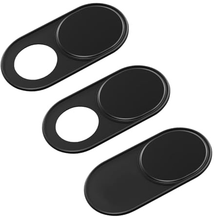 ANFAFFIA Copertura per webcam in metallo, 3 pezzi, ultra sottile, in metallo, per laptop, MacBook Pro, MacBook Air, iPad Air, cellulare, tablet, Mac, PC, colore nero