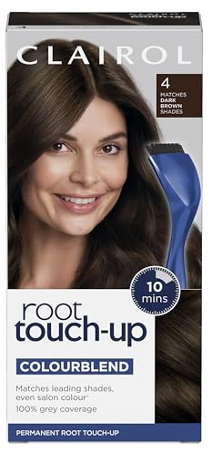 Clairol Root Touch-Up Permanent Hair Dye, 4 Dark Brown (Packing May Vary)
