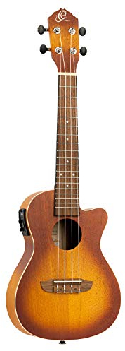 Ortega Guitars Konzert Ukulele Elektro-Akustisch – Earth Series – mit Cutaway – Okoume, Braun (RUDAWN-CE)