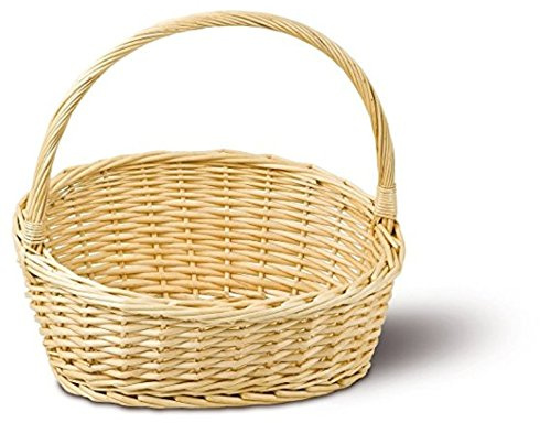 KretaNatura Geschenkkorb Präsentkorb Weidenkorb, Natur (T 48cm x B 40cm x H 15/45cm)